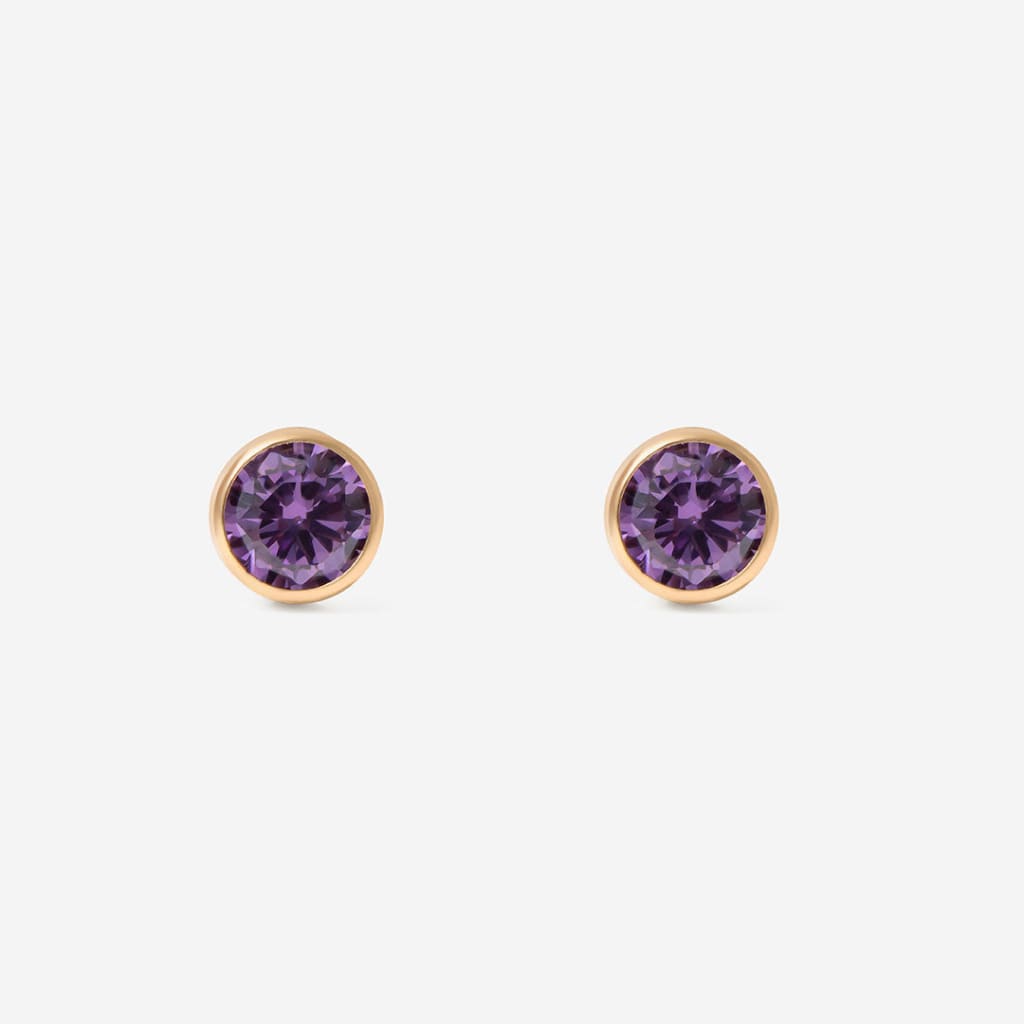 Purple Kids Earrings | 9ct Gold