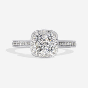 RAFAEL 0.62ct | Cushion Cluster Diamond Engagement Ring in 18ct White Gold