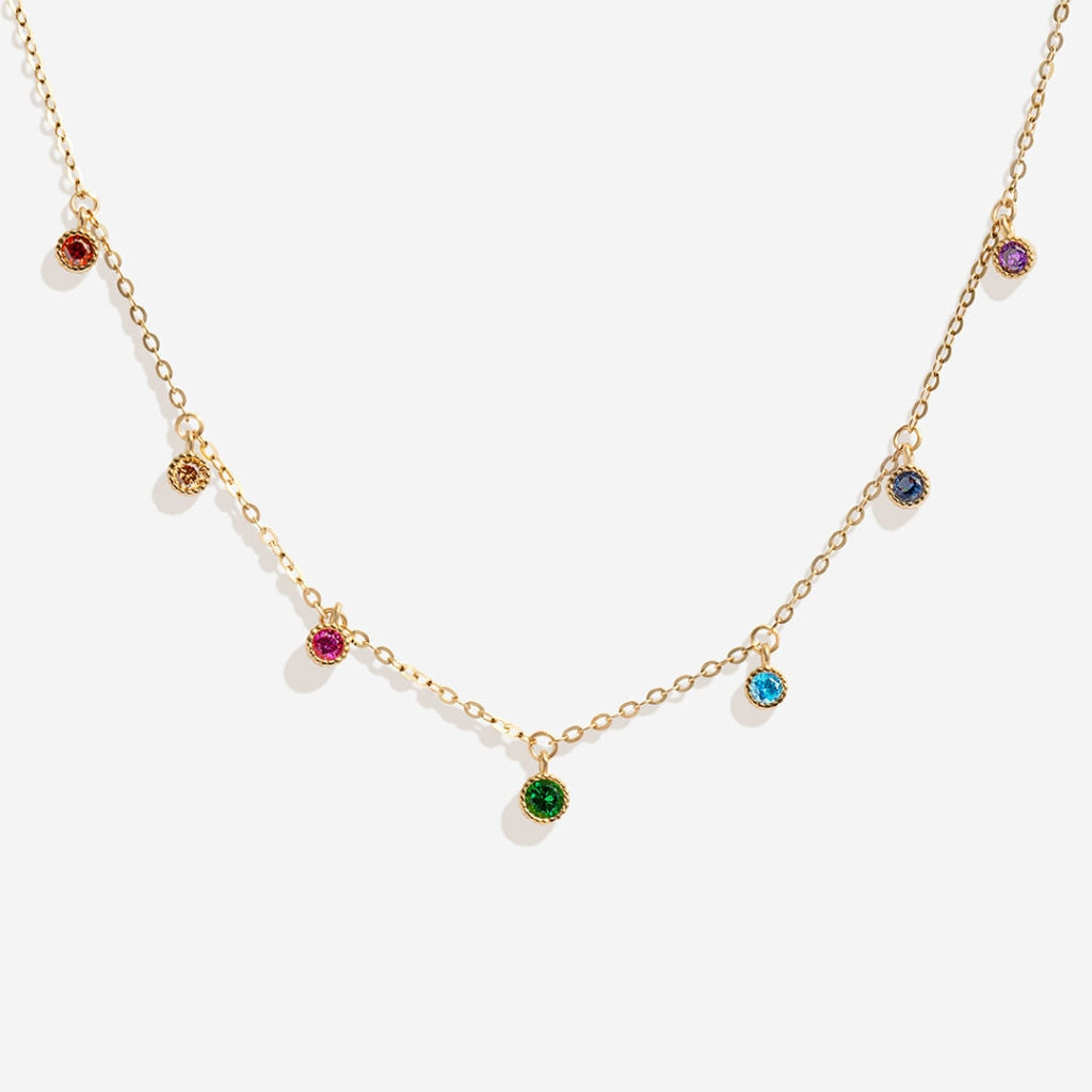 Rainbow Droplets Necklace on white  background