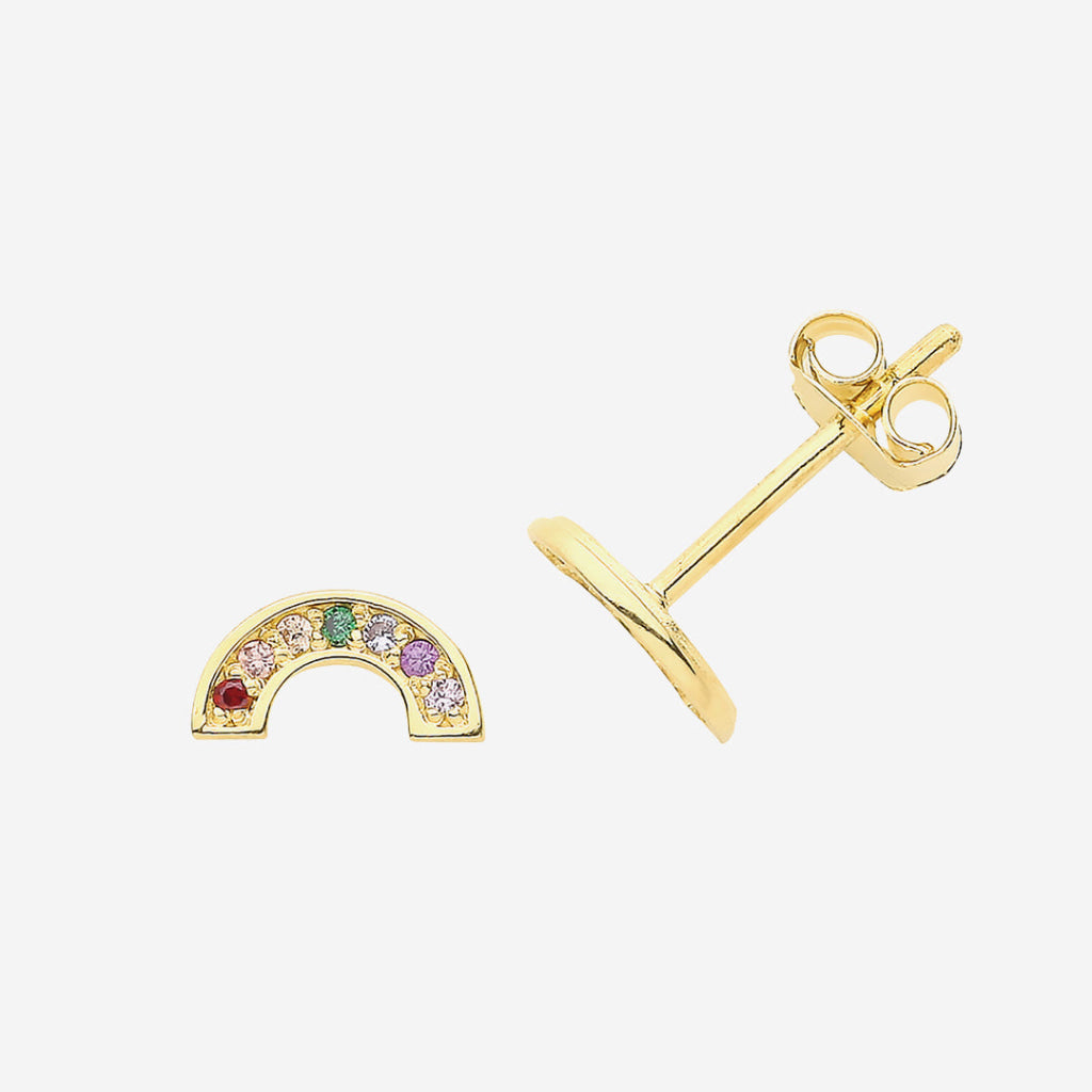 Rainbow Stud Earrings | 9ct Gold
