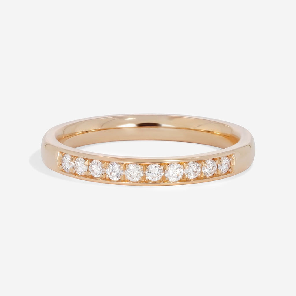 Pave Set Diamond Wedding Ring | 18ct Rose Gold - Rings