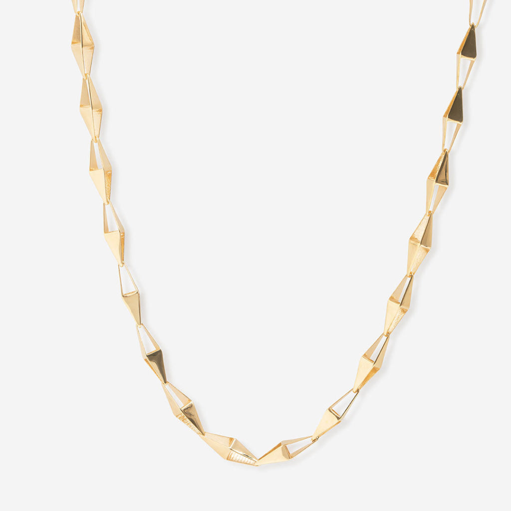 yellow gold geometric design chain