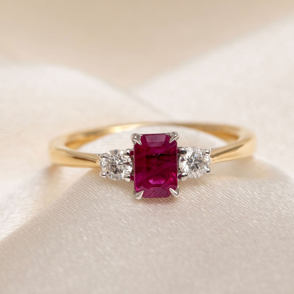 ruby and diamond engagement ring