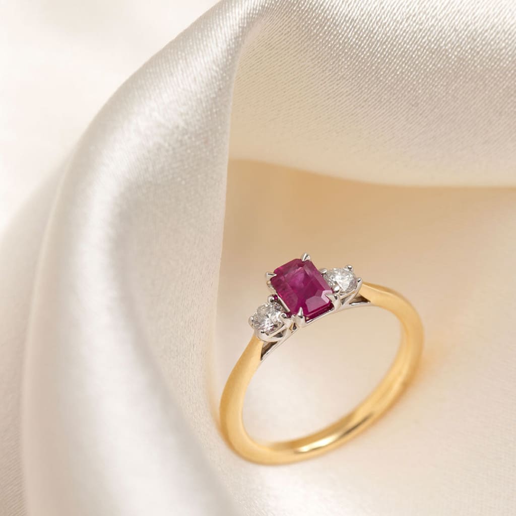 ruby and diamond engagement ring