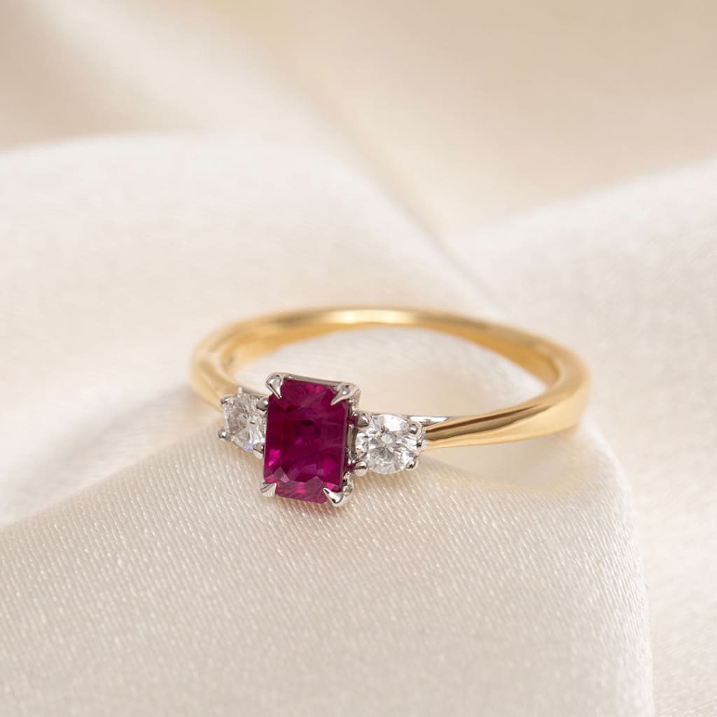 ruby and diamond engagement ring