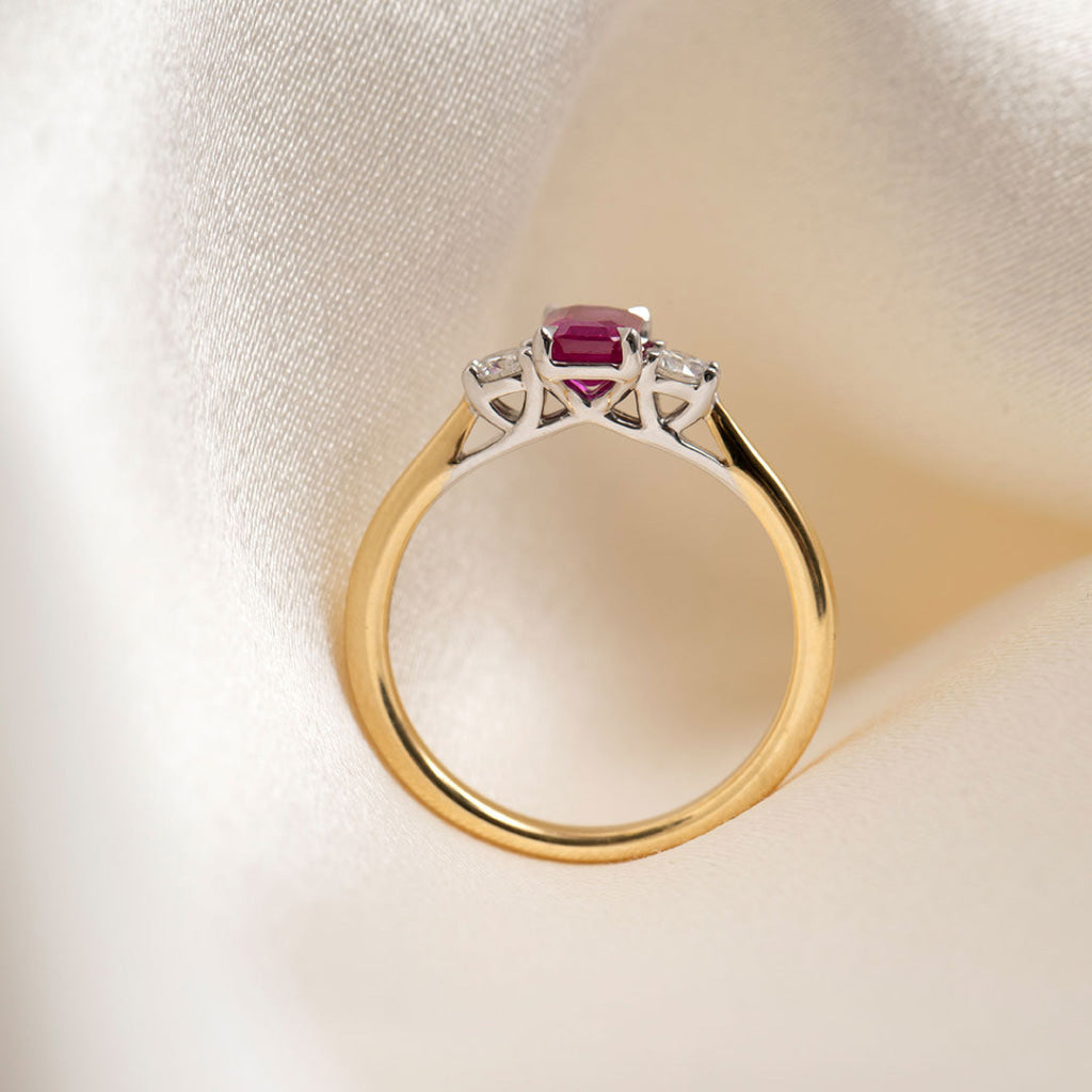 ruby and diamond engagement ring
