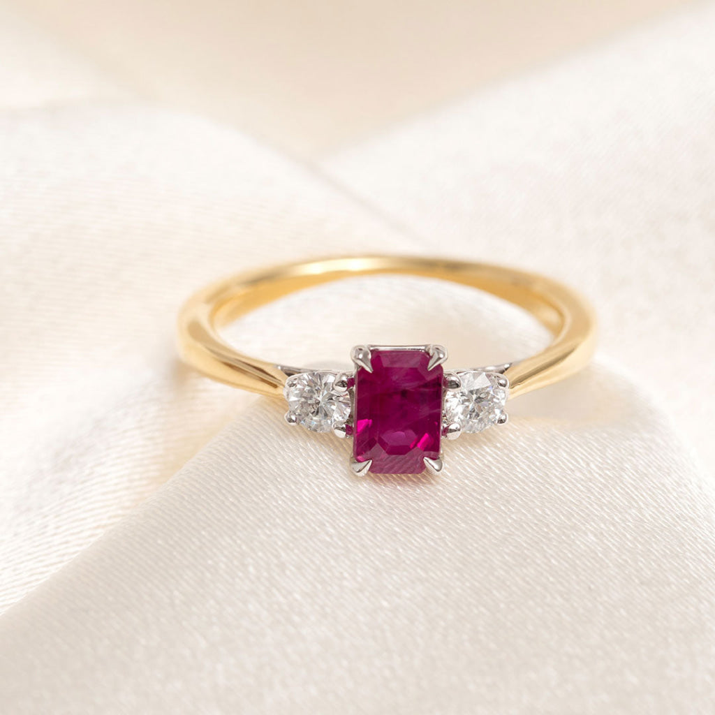 ruby and diamond engagement ring