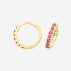 Red Adore Huggie Earrings - 9mm | 9ct Gold