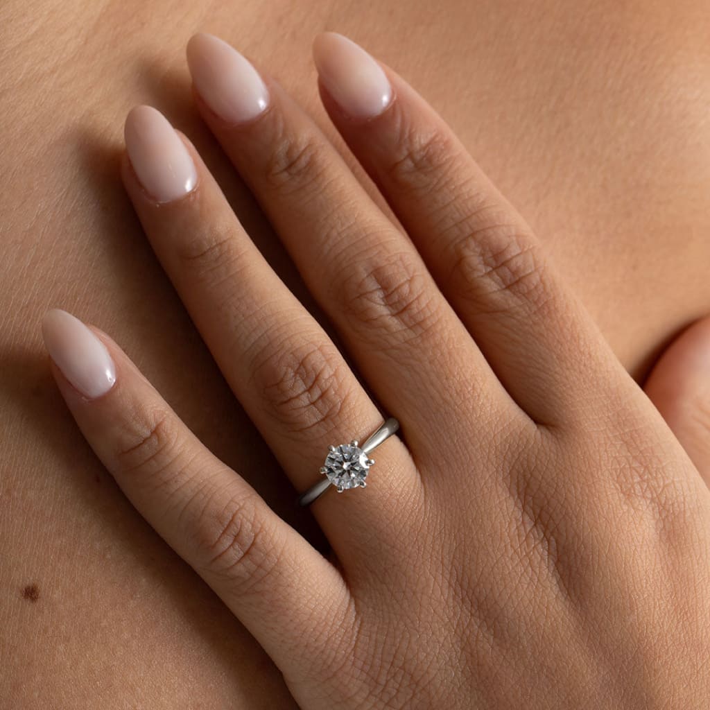 REGAL 0.90ct | Round Solitaire Set in Platinum - Rings