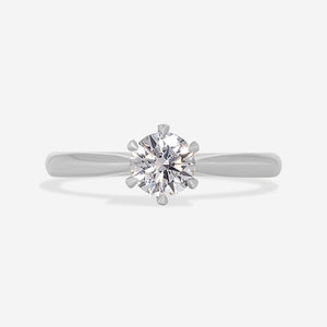 REGAL 0.50ct | Round Solitaire Natural Diamond Set in Platinum