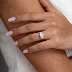 REGENT 2.50ct | Radiant 3 Stone Lab Grown Diamond Engagement Ring In 18ct Gold