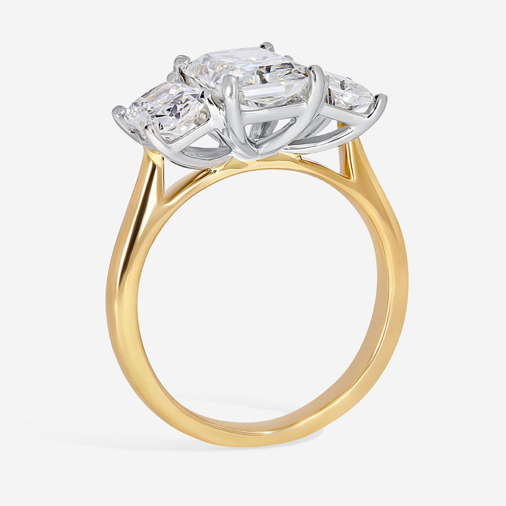 Regent Radiant 3 stone diamond engagement ring
