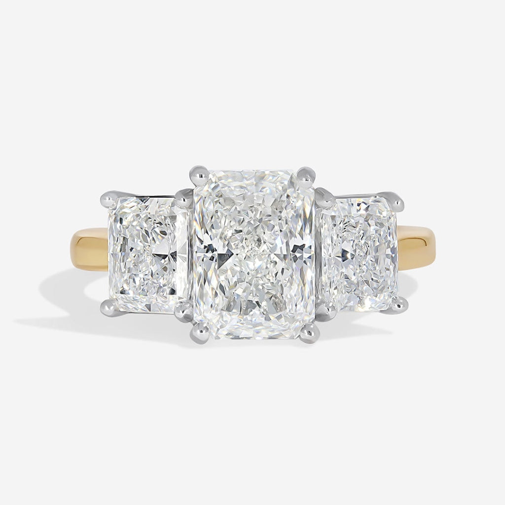 Regent Radiant 3 stone diamond engagement ring