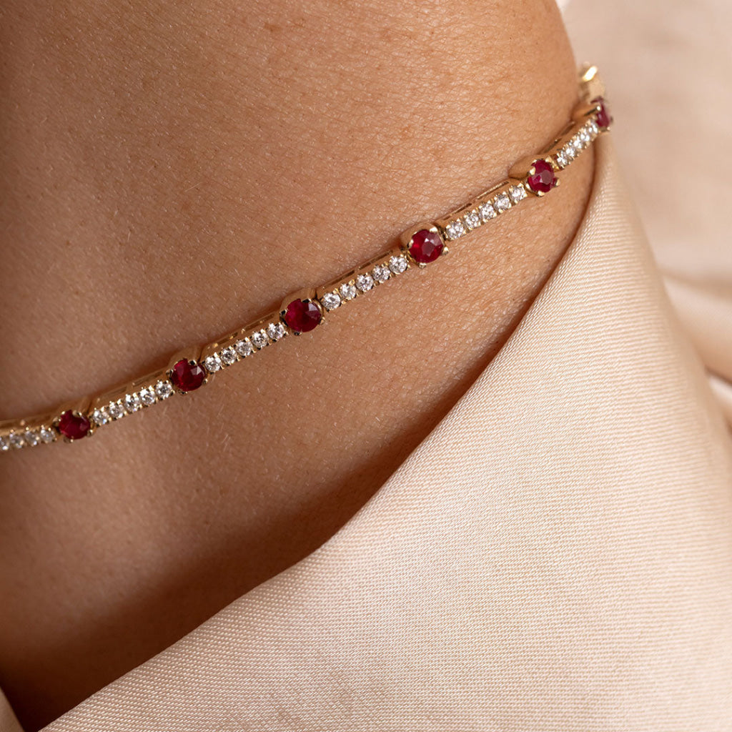 REMI Diamond & Ruby Bracelet | 9ct Gold - Bracelet