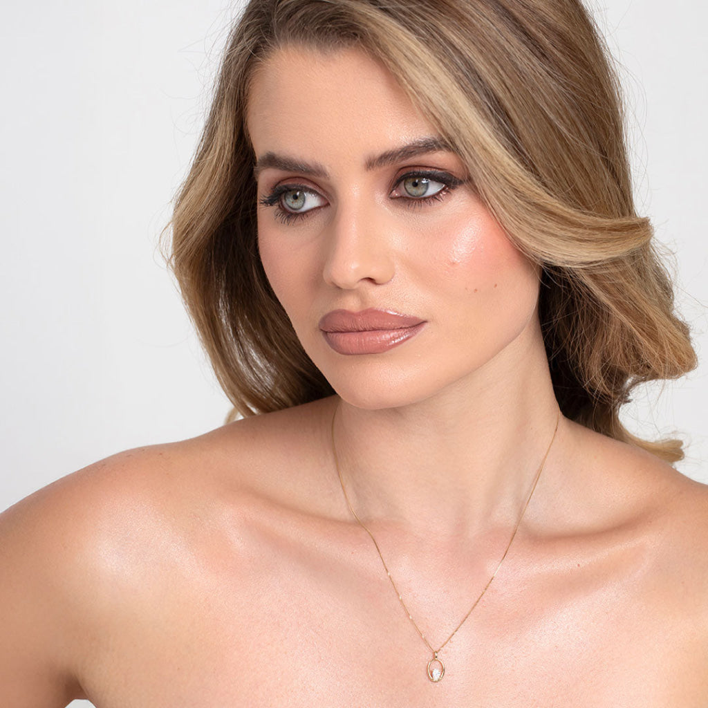RENEE | Oval Lab Grown Diamond Necklace in 9ct Gold