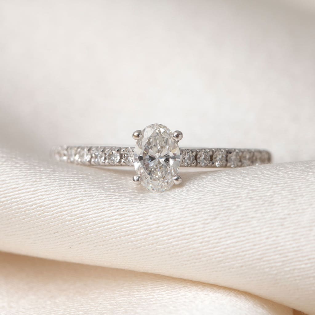 RENOIR 0.60ct | Oval Solitaire Diamond Engagement Ring in 18ct White Gold