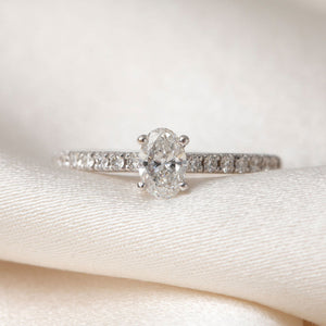 RENOIR 0.60ct | Oval Solitaire Diamond Engagement Ring in 18ct White Gold