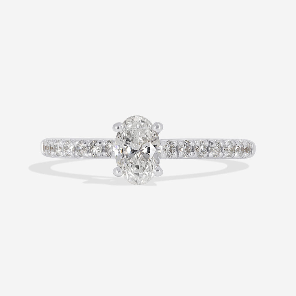 Renoir 18ct White Gold Oval Engagement Ring