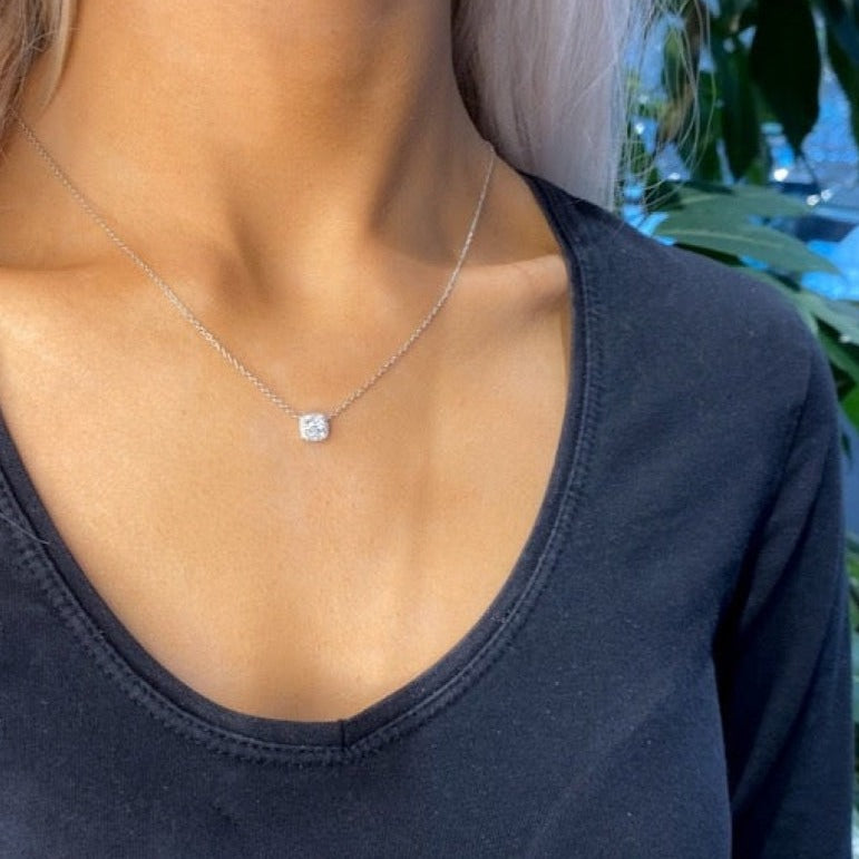 Rhea Diamond Necklace | White Gold - Necklace