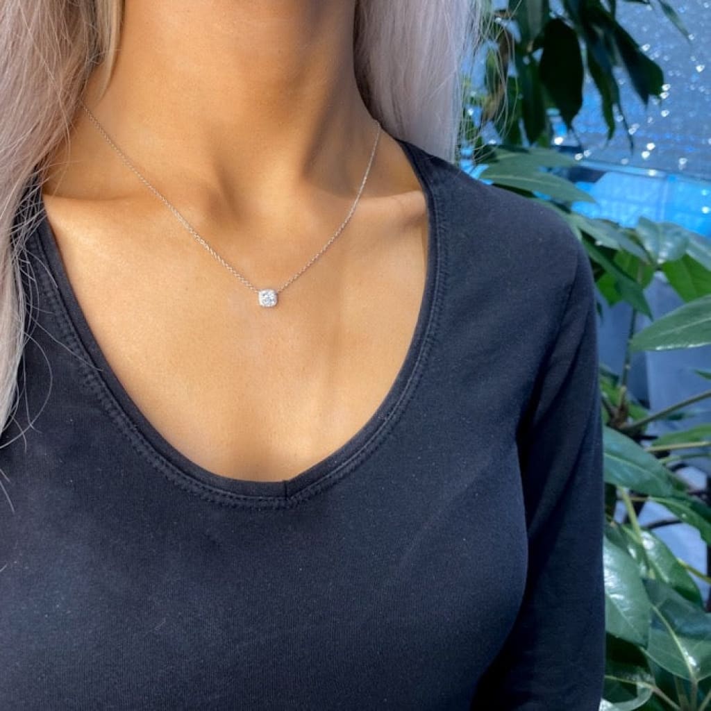 Rhea Diamond Necklace | White Gold - Necklace