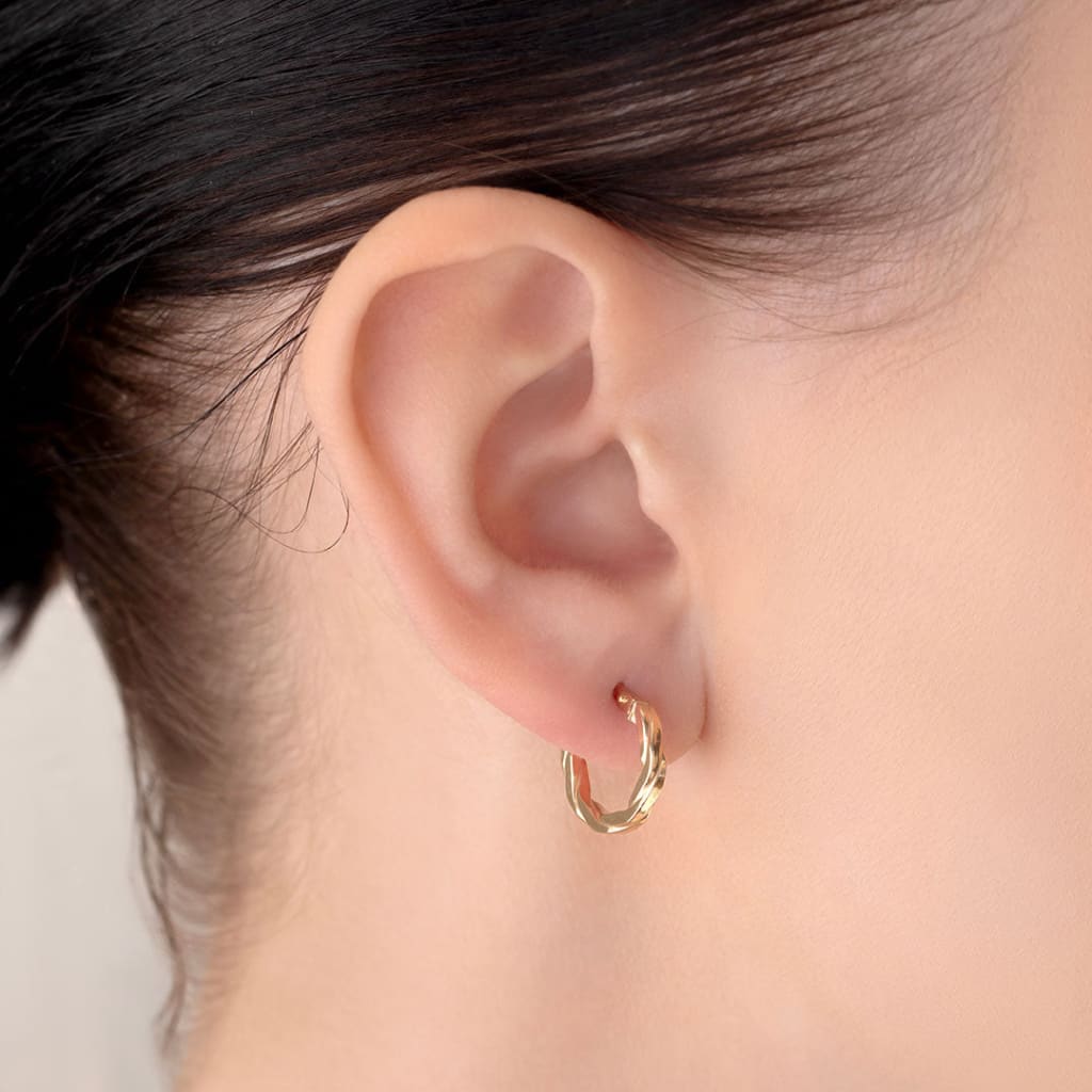 Ribbon Hoop Earrings - 10mm | 9ct Gold - Earrings