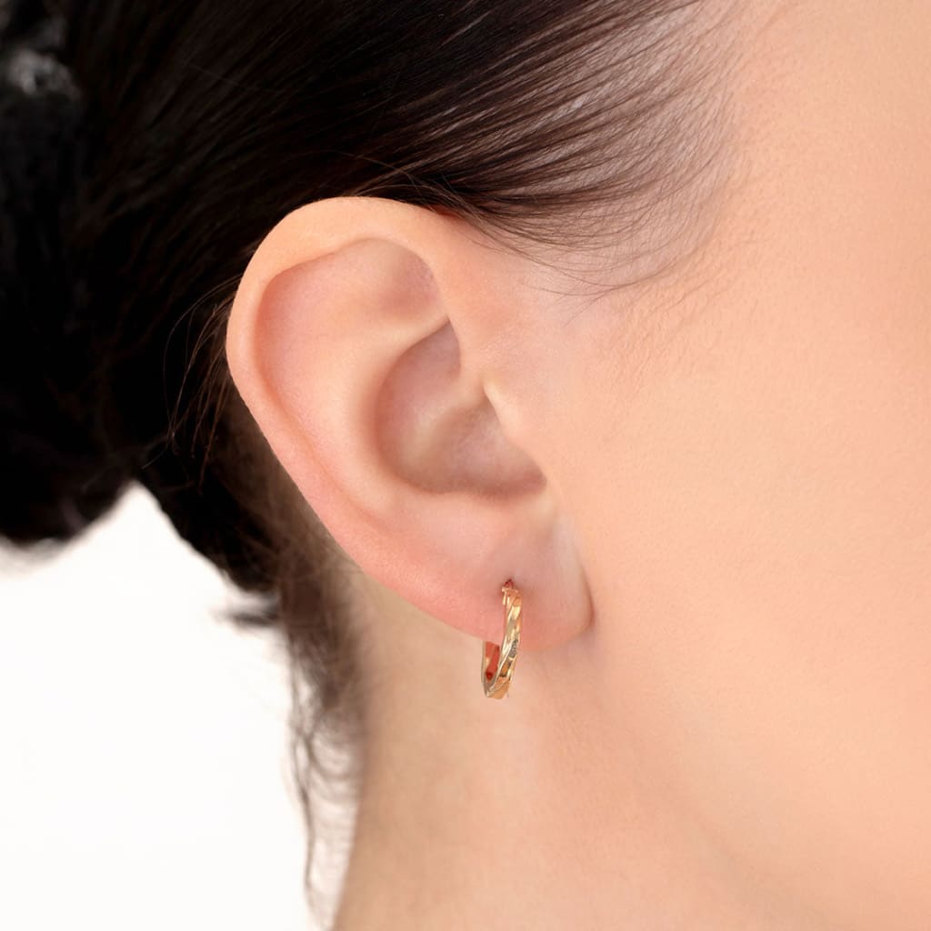 Ribbon Hoop Earrings - 10mm | 9ct Gold - Earrings