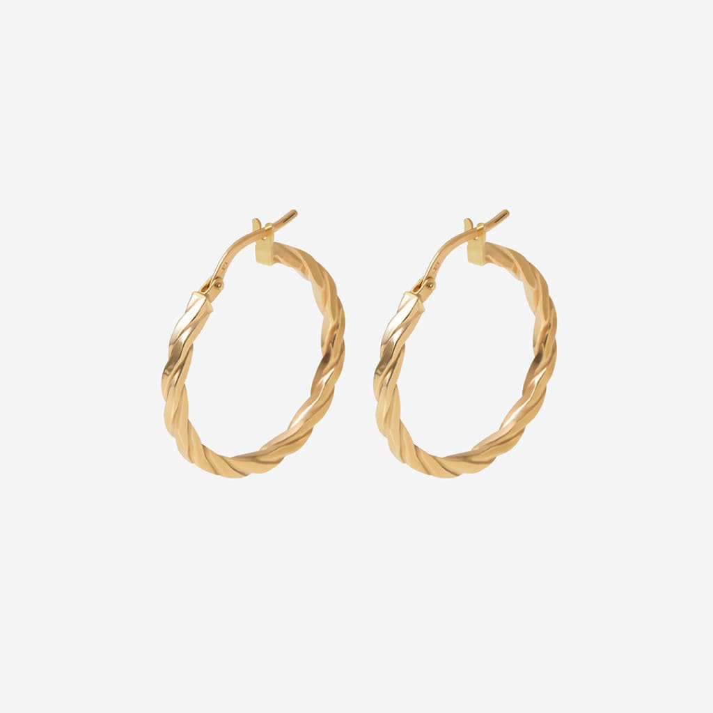 Ribbon Hoop Earrings - 20mm | 9ct Gold