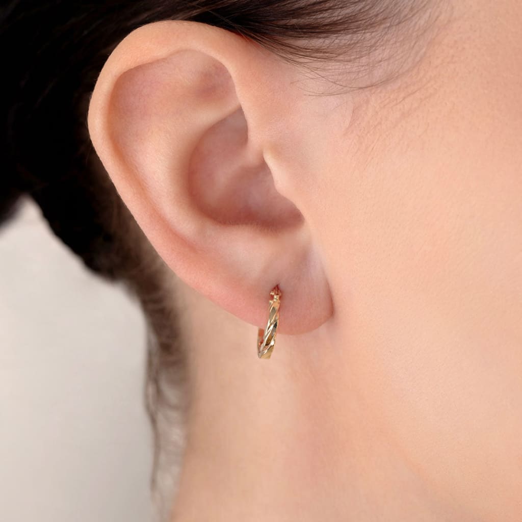Ribbon Hoop Earrings - 8mm | 9ct Gold - Earrings