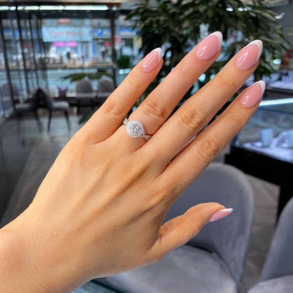 Rigel | Diamond Engagement Ring On Womans Hand - Gear Jewellers Dublin 