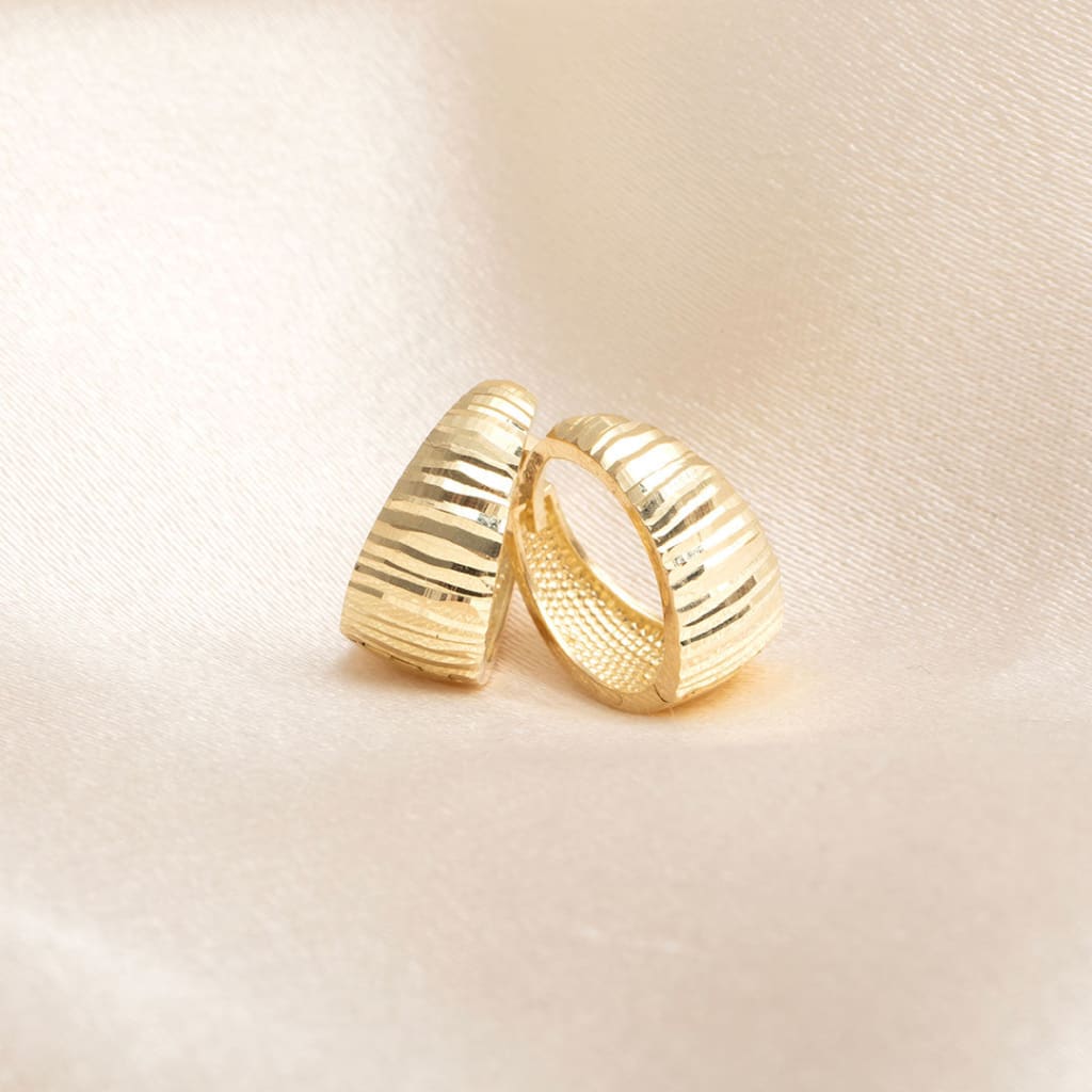 Ripple Hoop Earrings - 10mm | 9ct Gold - Earrings