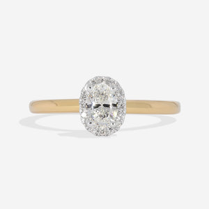 RIVA 0.45ct | Oval Halo Diamond Engagement Ring in 18ct Gold