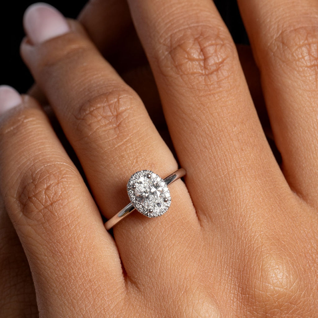 Buy 4 Prong Setting Oval Diamond Plain Engagement Ring - Diamonds Factory