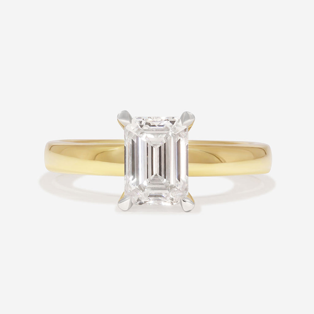RIVIERA 1.50ct | Emerald Cut Solitaire Lab Grown Diamond Engagement Ring in 18ct Gold