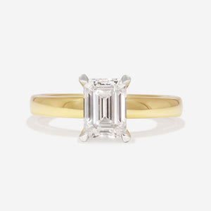 RIVIERA 1.50ct | Emerald Cut Solitaire Lab Grown Diamond Engagement Ring in 18ct Gold