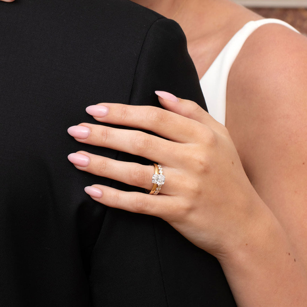RIVIERA | Cushion Solitaire Lab Diamond Set in 18ct Gold