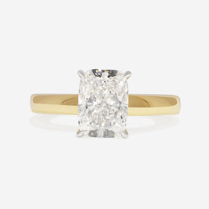 RIVIERA 2ct | Cushion Solitaire Lab Grown Diamond Engagement Ring in 18ct Gold