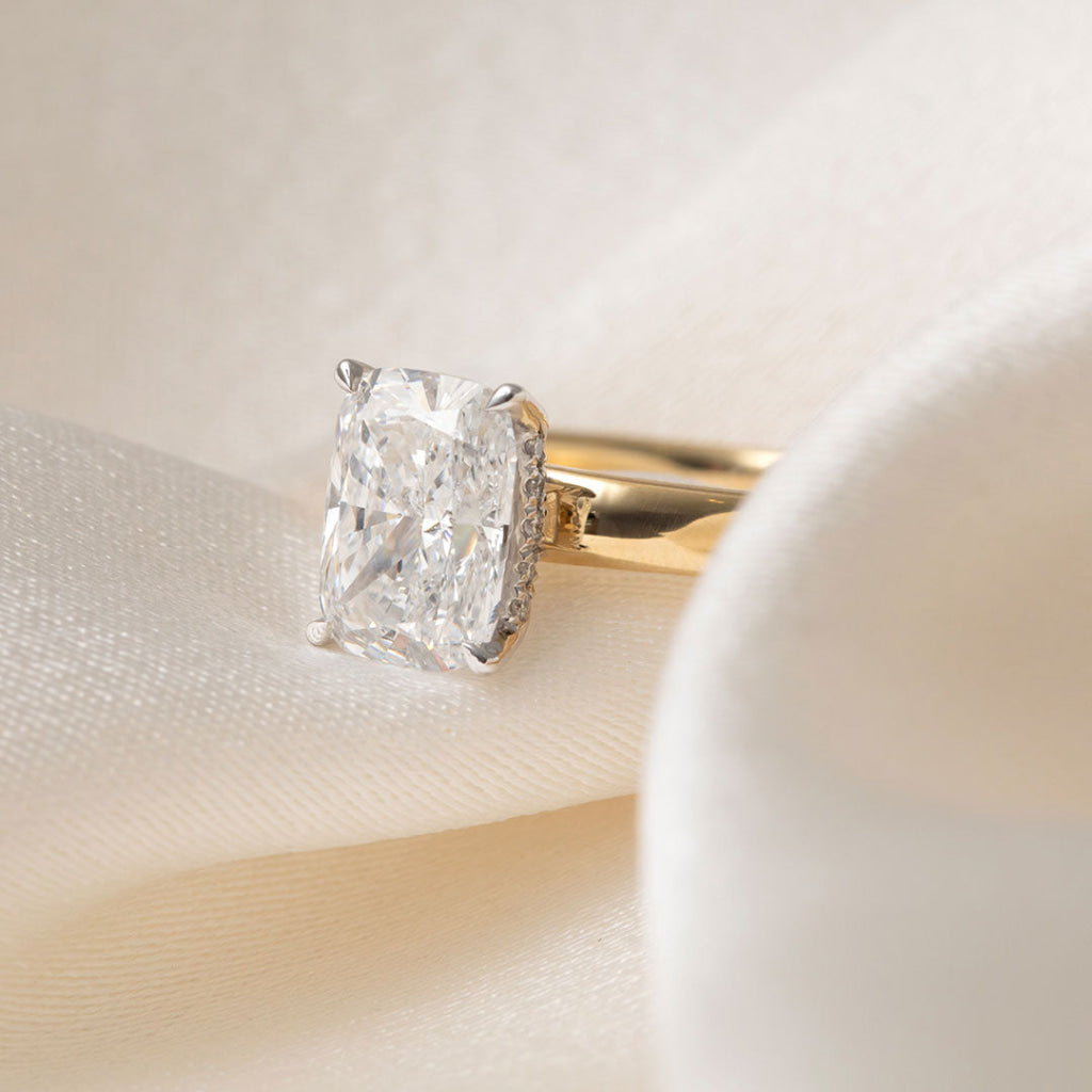 RIVIERA | Cushion Solitaire Lab Diamond Set in 18ct Gold