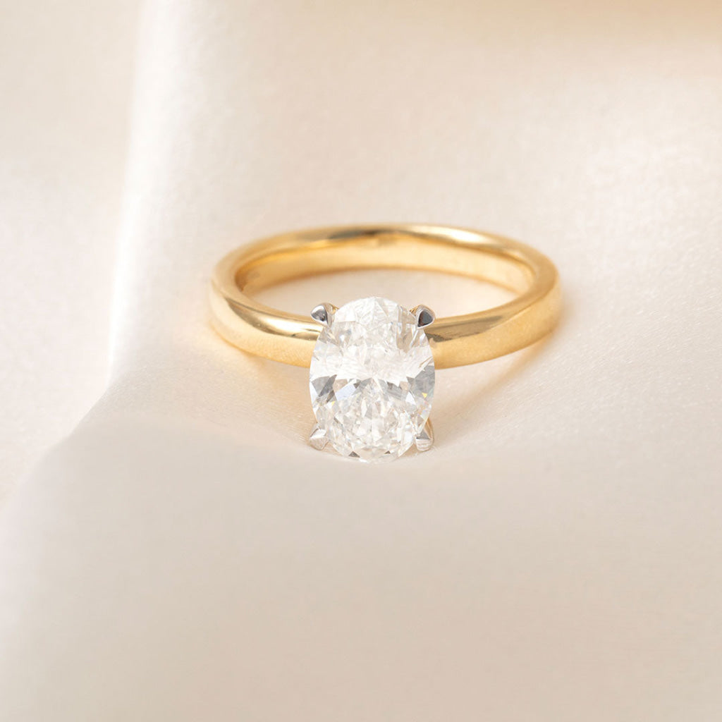 Riviera | Oval Solitaire Lab Grown Diamond Engagement Ring