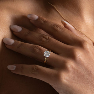 RIVIERA 2ct | Round Solitaire Lab Grown Diamond Engagement Ring in 18ct Gold