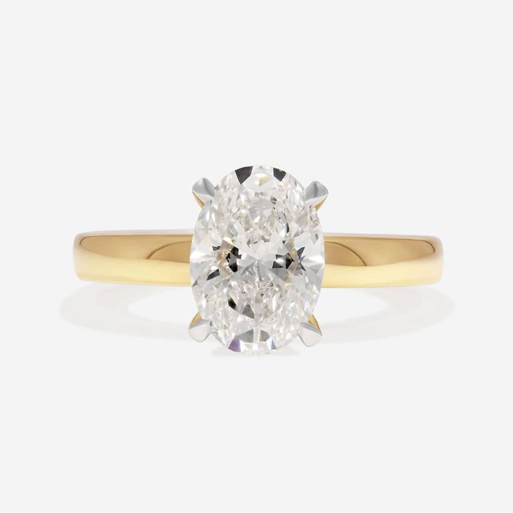 RIVIERA | Oval Solitaire Lab Grown Diamond Engagement Ring in 18ct Gold