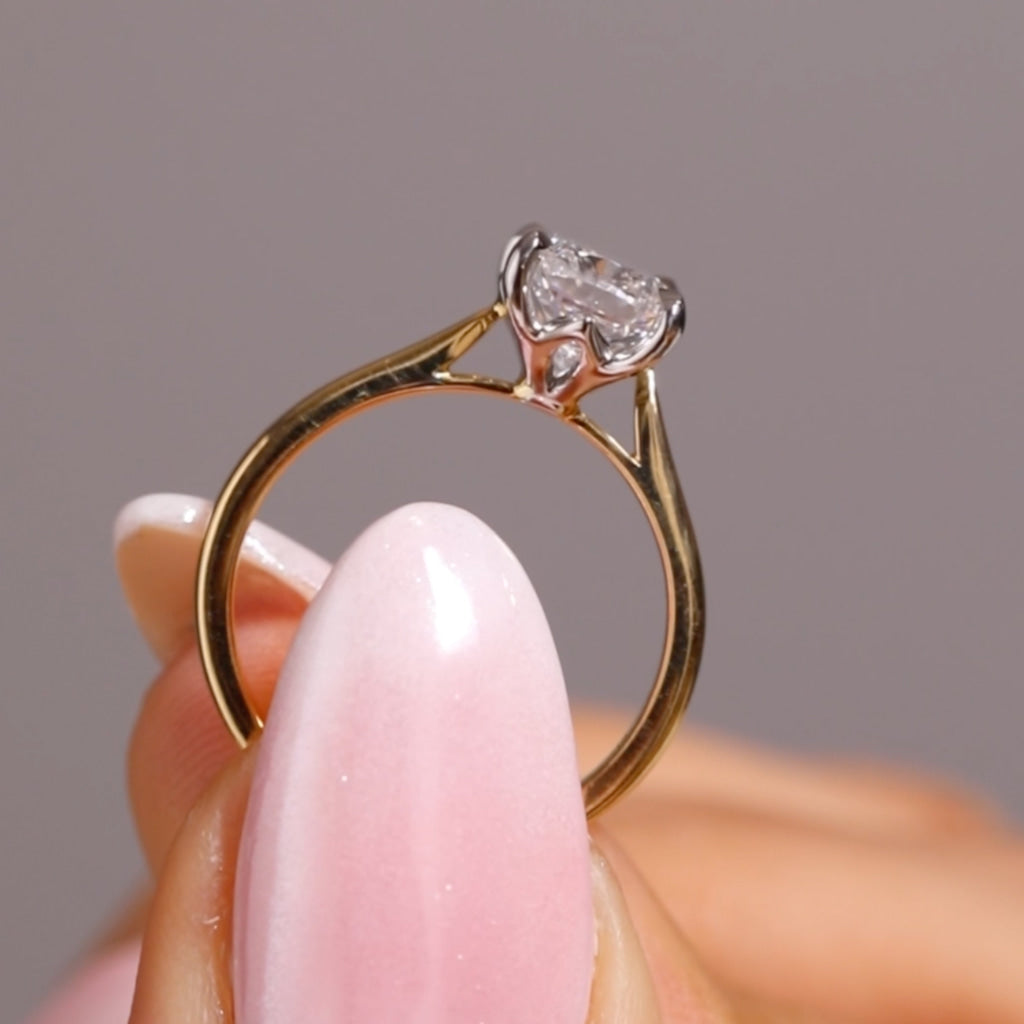 ROCHELLE | Cushion Solitaire Lab Diamond Set in 18ct Gold