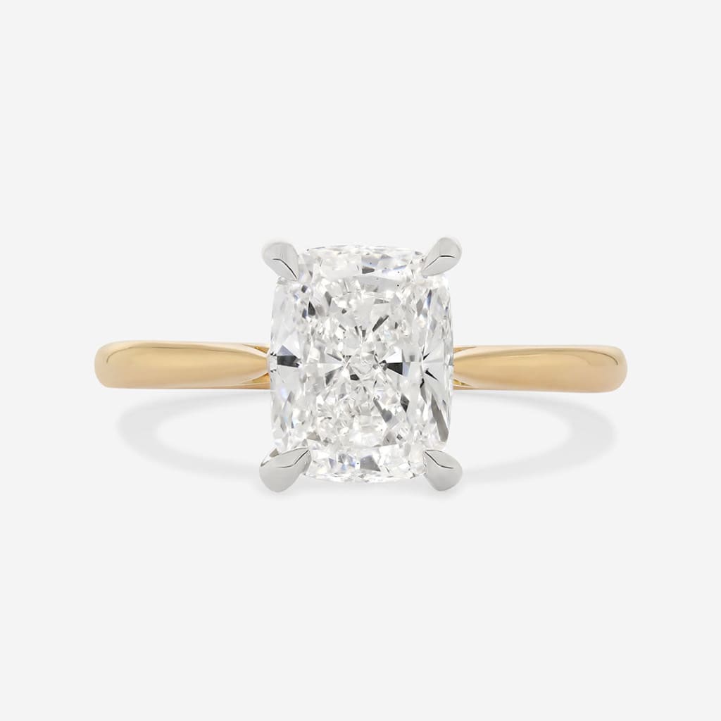 elongated cushion engagement ring solitaire