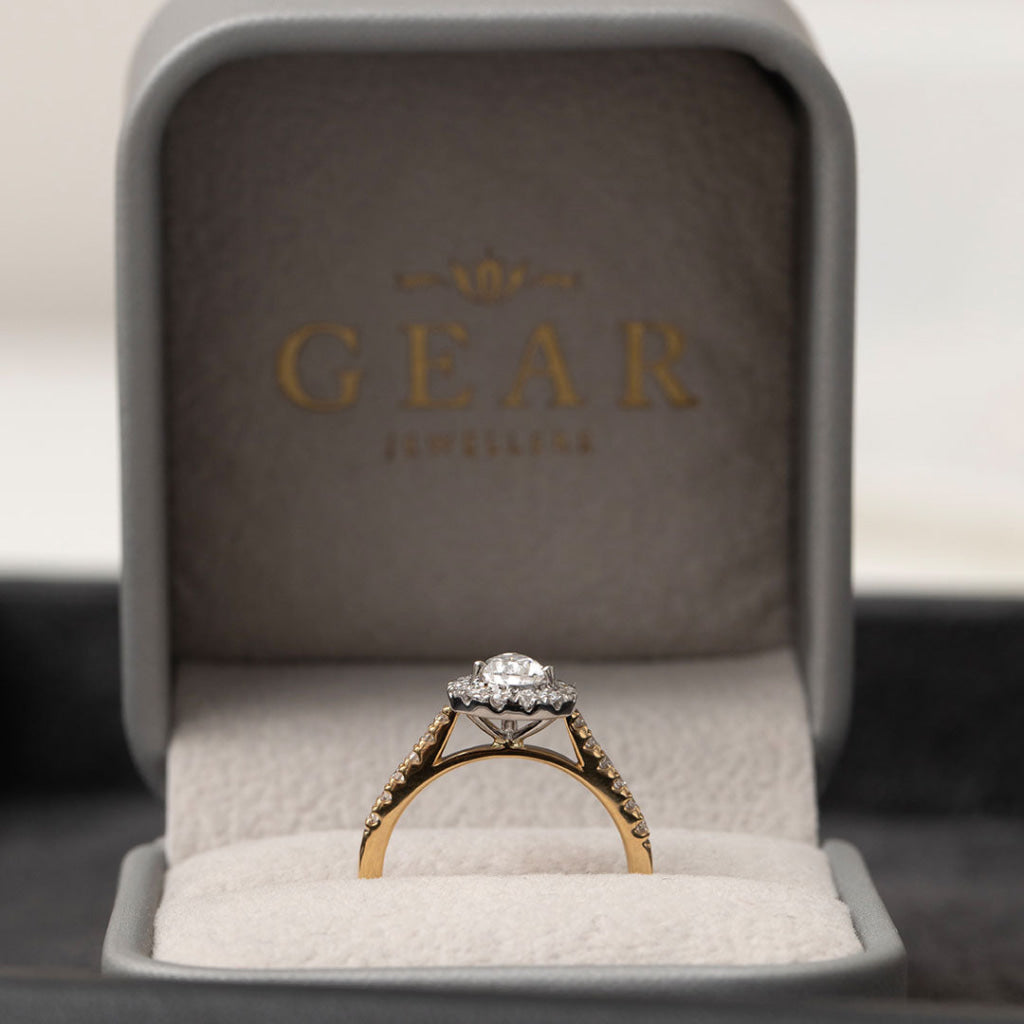 ROMI | Pear Halo Lab Diamond Set in 18ct Gold 0.80ct - Rings