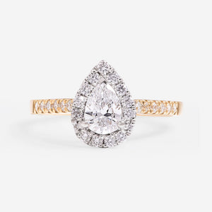 ROMI 0.80ct | Pear Halo Lab Grown Diamond Engagement Ring in 18ct Gold