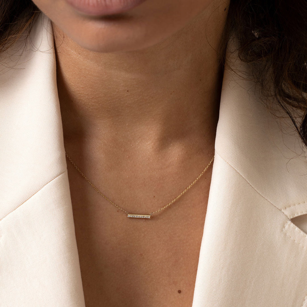 Rosemoore | Natural Diamond Necklace in 9ct Gold - Necklace