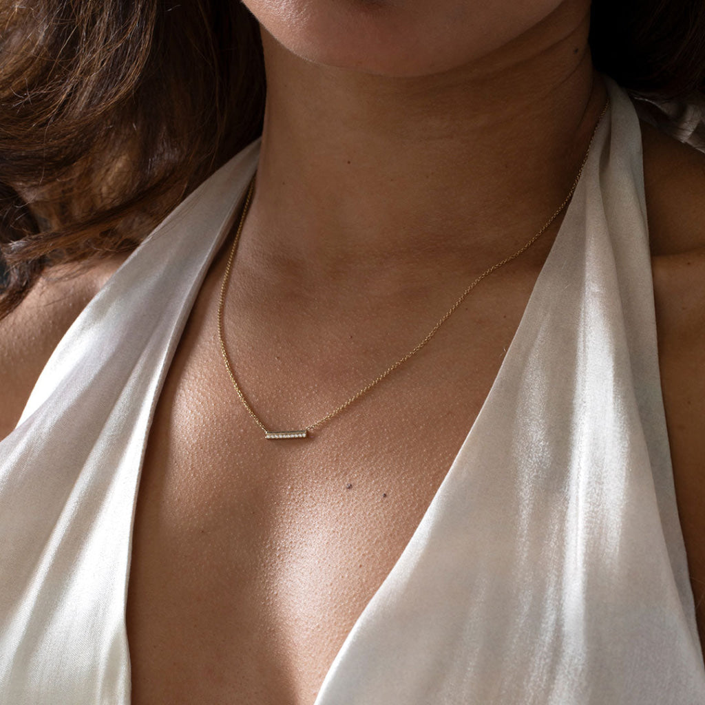 Rosemoore | Natural Diamond Necklace in 9ct Gold - Necklace