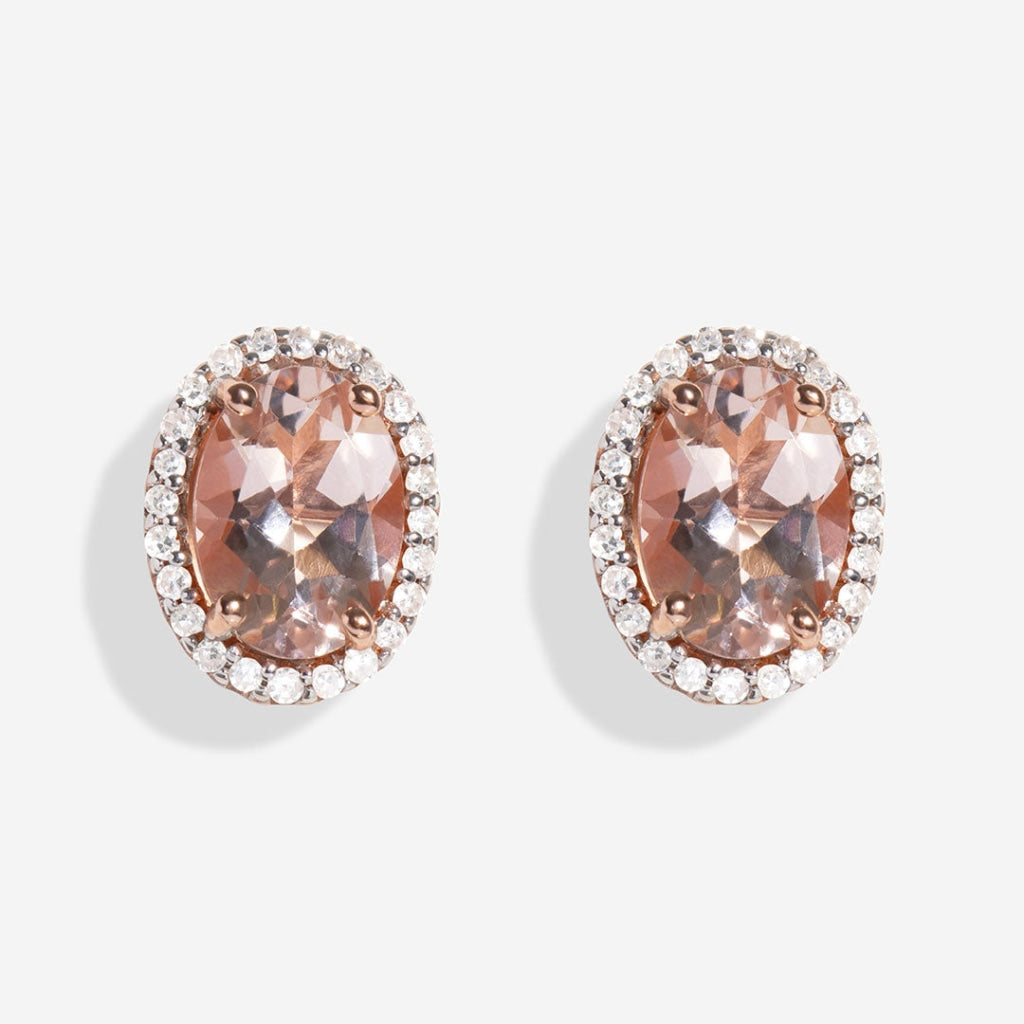 Pink Morganite | Morganite Earrings | Raw Morganite | Gemstone on sale Necklace | Raw Stone Jewelry | Electroformed Jewelry | Stud Earrings