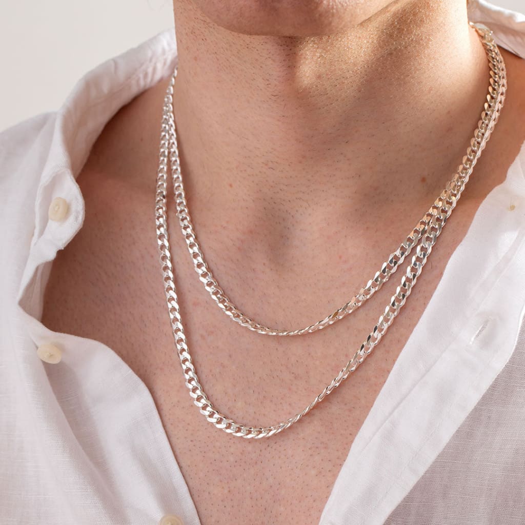 Ross | 18’ Silver Solid Curb Chain - Necklace