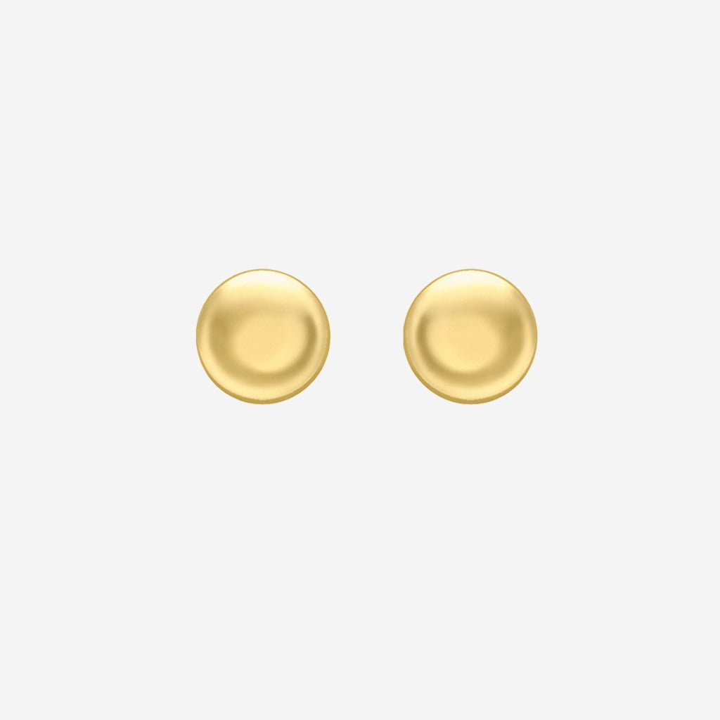 Round Button Earrings | 9ct Gold - Earrings