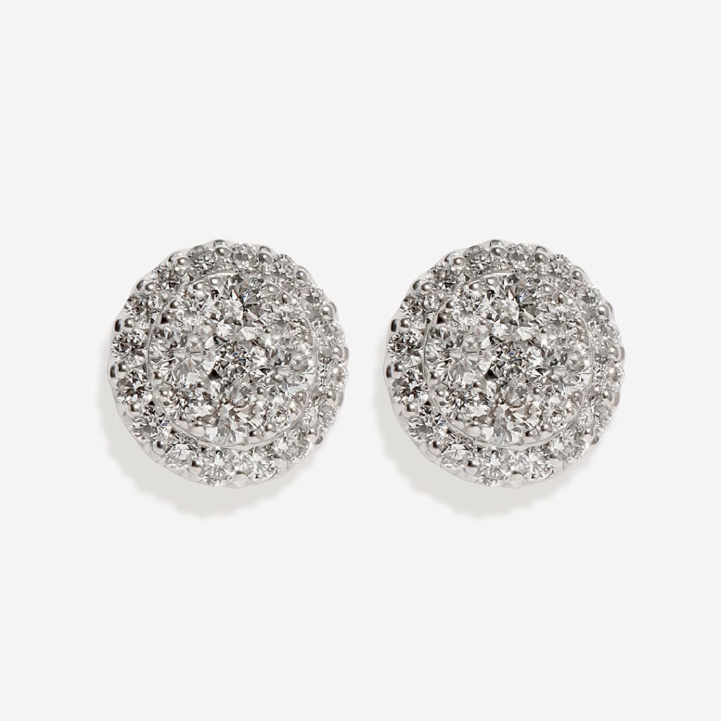 Round Cluster Diamond Earrings .66ct | 18ct White Gold